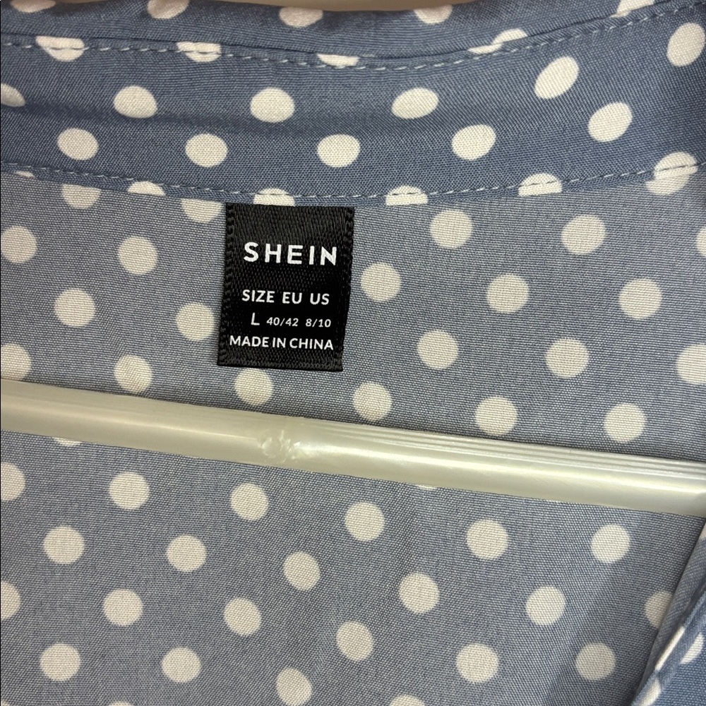 SHEIN Light Blue Polka Dot Maxi Dress - Picture 2 of 5